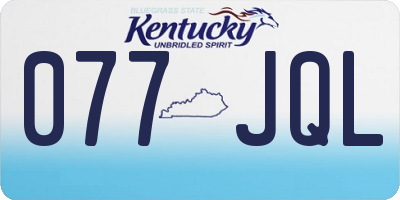 KY license plate 077JQL