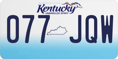 KY license plate 077JQW