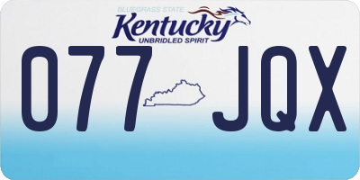 KY license plate 077JQX