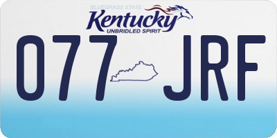 KY license plate 077JRF