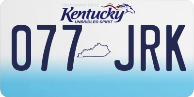 KY license plate 077JRK