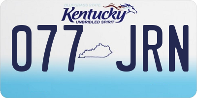 KY license plate 077JRN