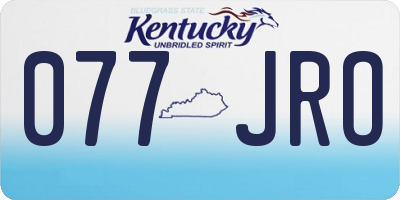 KY license plate 077JRO