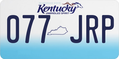 KY license plate 077JRP