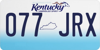 KY license plate 077JRX