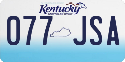 KY license plate 077JSA