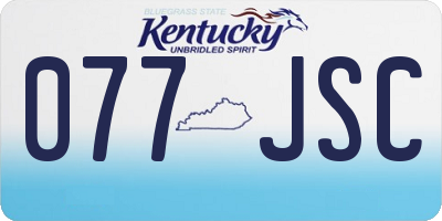KY license plate 077JSC