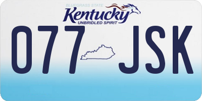 KY license plate 077JSK