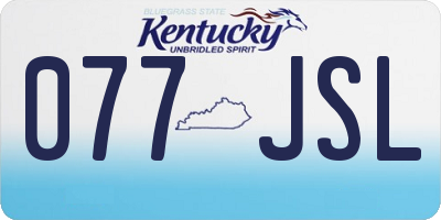 KY license plate 077JSL