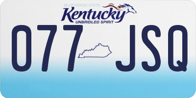 KY license plate 077JSQ