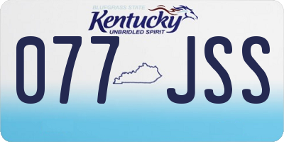 KY license plate 077JSS