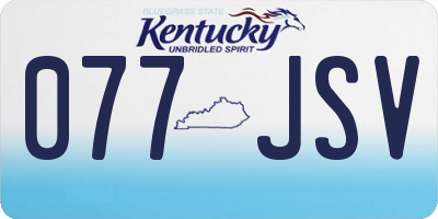 KY license plate 077JSV