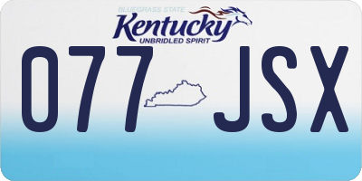 KY license plate 077JSX