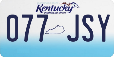 KY license plate 077JSY