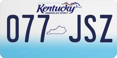 KY license plate 077JSZ