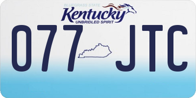 KY license plate 077JTC