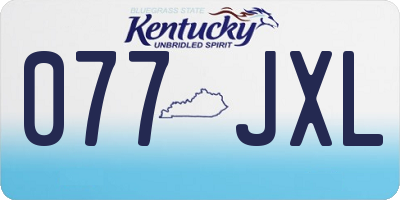 KY license plate 077JXL