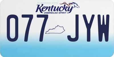 KY license plate 077JYW