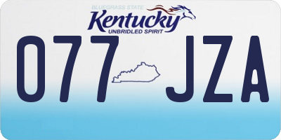 KY license plate 077JZA