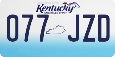 KY license plate 077JZD
