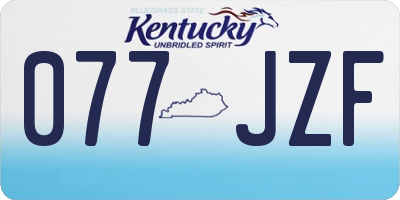 KY license plate 077JZF