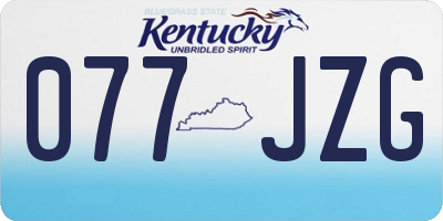 KY license plate 077JZG