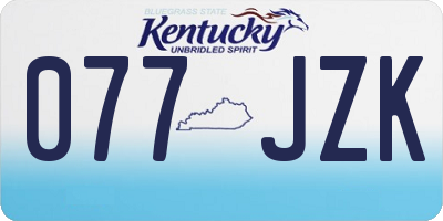 KY license plate 077JZK