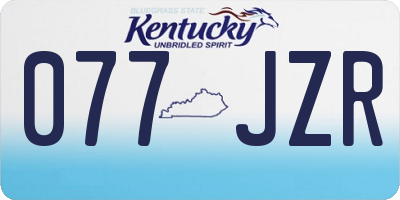 KY license plate 077JZR