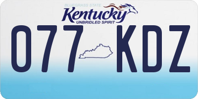 KY license plate 077KDZ