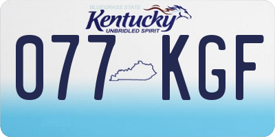 KY license plate 077KGF