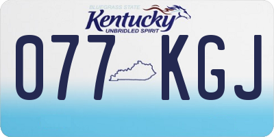 KY license plate 077KGJ