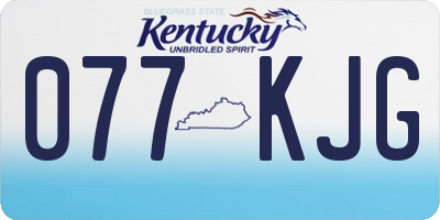 KY license plate 077KJG