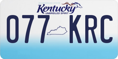 KY license plate 077KRC
