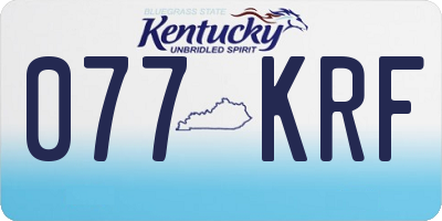 KY license plate 077KRF