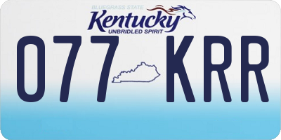 KY license plate 077KRR