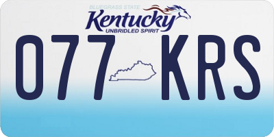KY license plate 077KRS