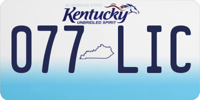 KY license plate 077LIC