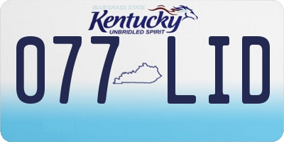 KY license plate 077LID