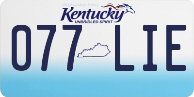 KY license plate 077LIE