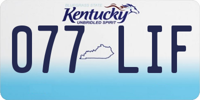 KY license plate 077LIF