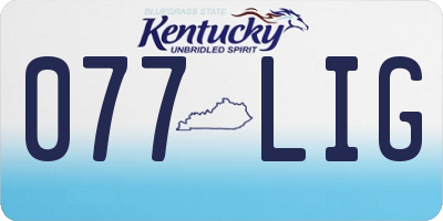 KY license plate 077LIG
