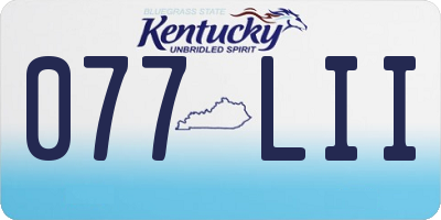 KY license plate 077LII