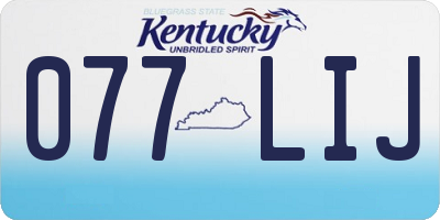 KY license plate 077LIJ