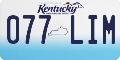 KY license plate 077LIM