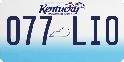 KY license plate 077LIO