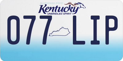 KY license plate 077LIP