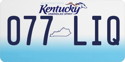 KY license plate 077LIQ
