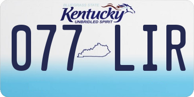 KY license plate 077LIR