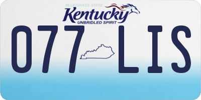KY license plate 077LIS