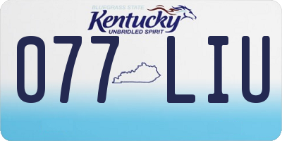 KY license plate 077LIU